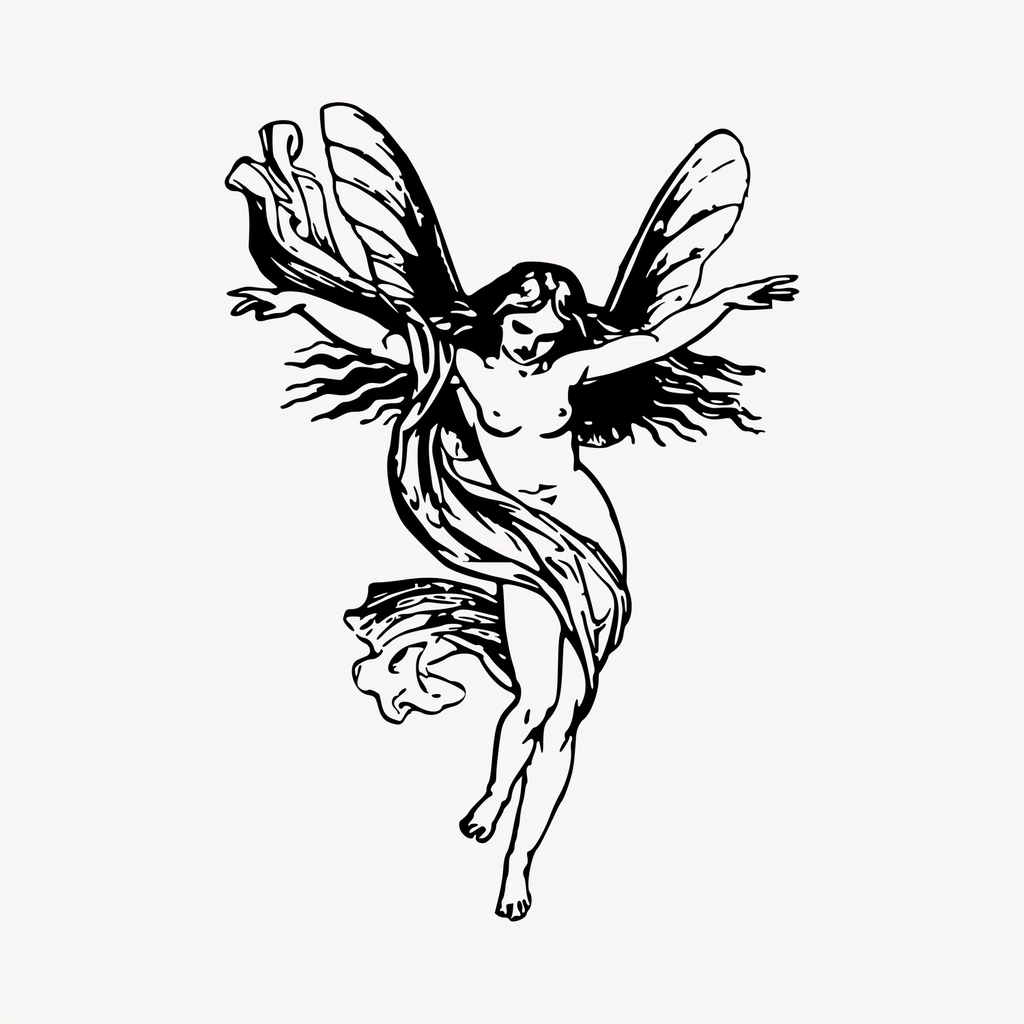 Fairy clipart, vintage hand drawn