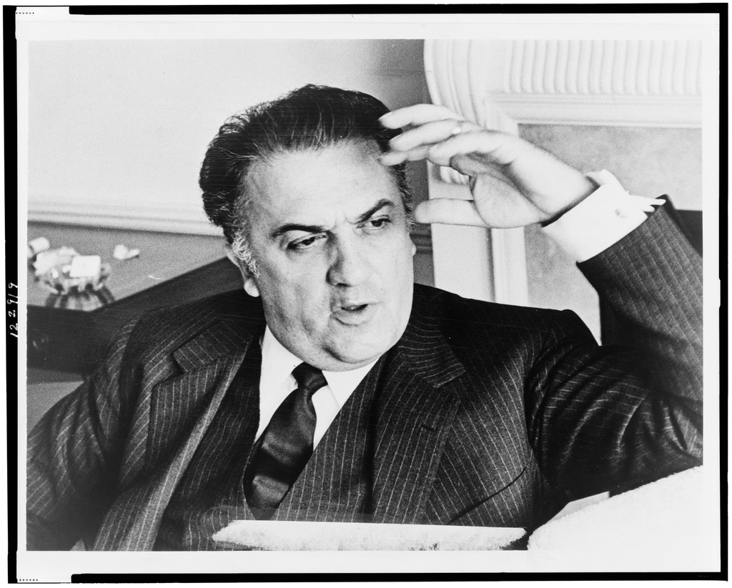 Federico Fellini, head-and-shoulders portrait, facing