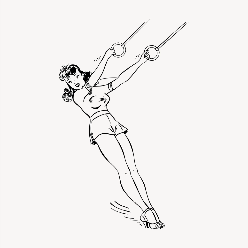 Female gymnast clipart, cartoon character