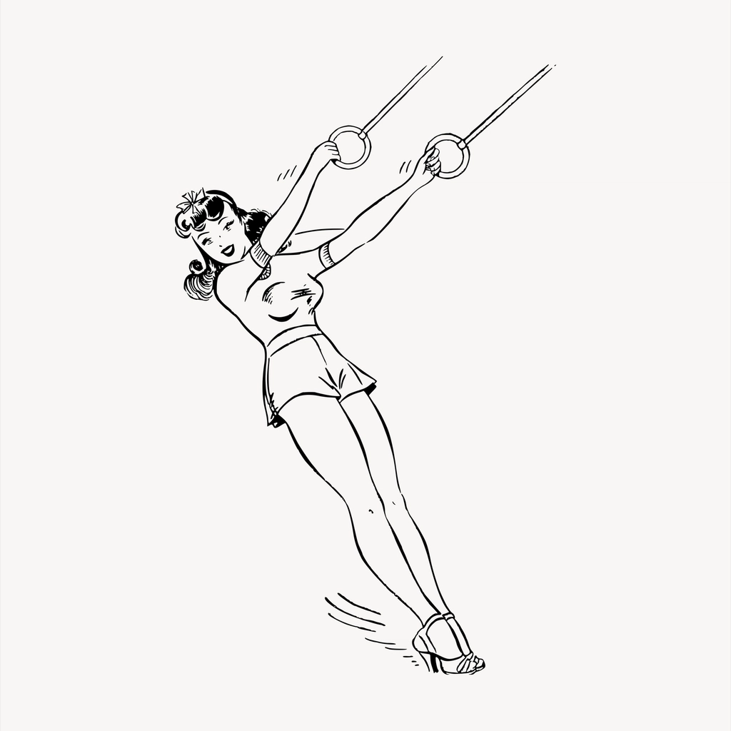Female gymnast clipart, cartoon character