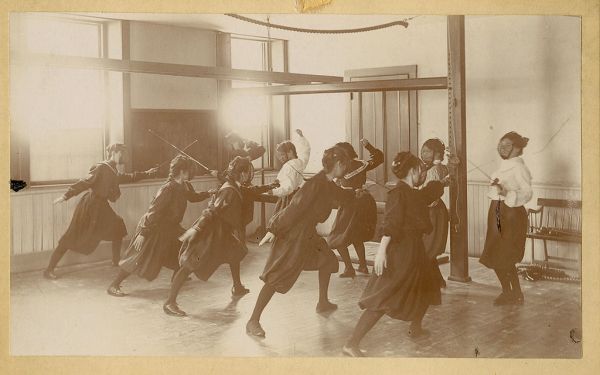 Fencing at Abbot Academy, 1919