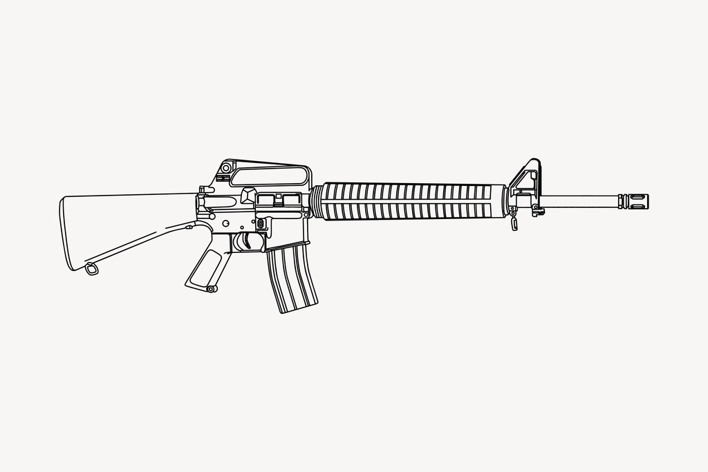 Firearm clipart, drawing illustration vector