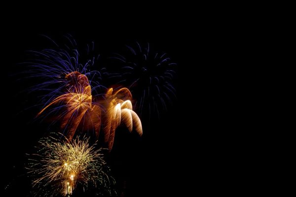 Fireworks in night