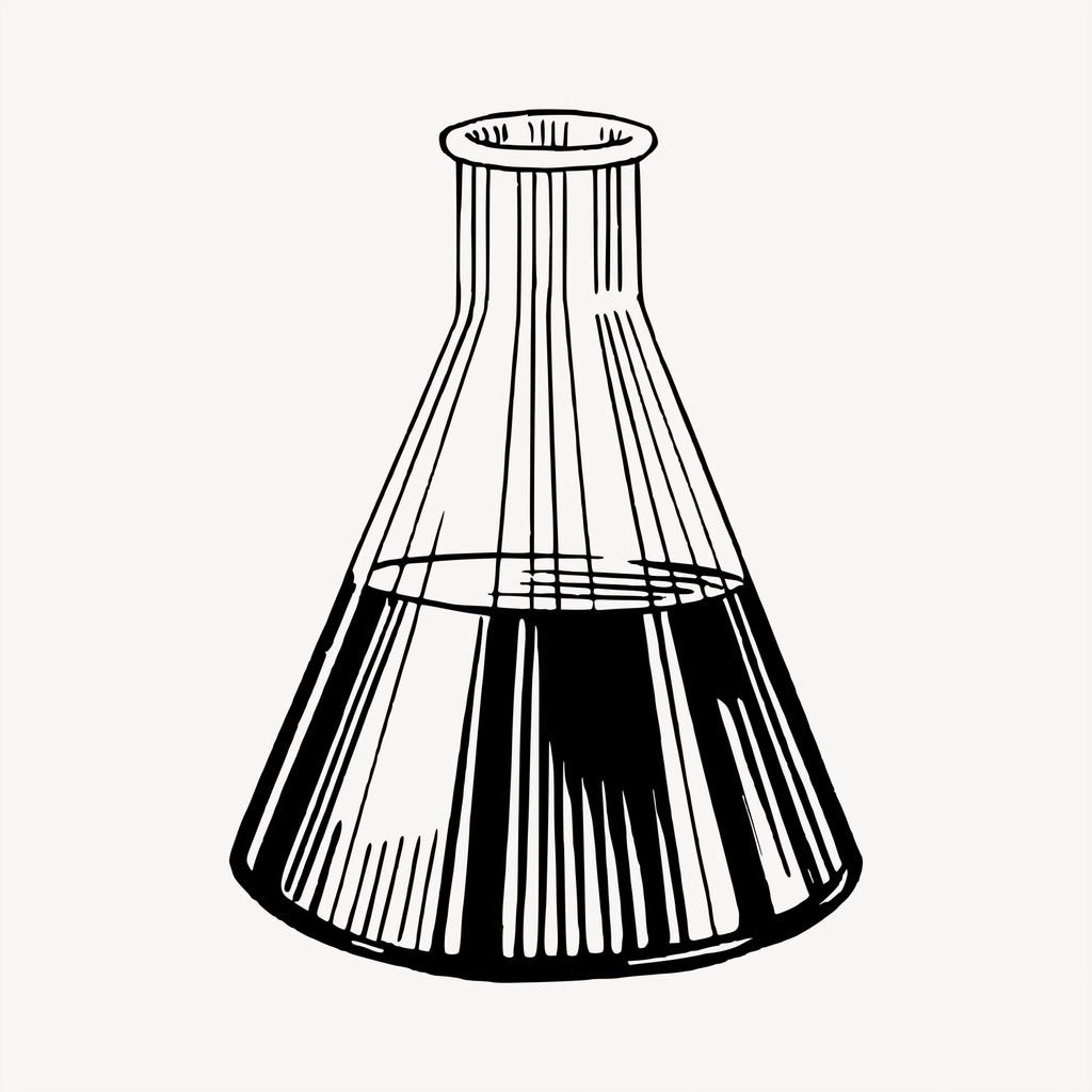 Flask clipart, vintage hand drawn