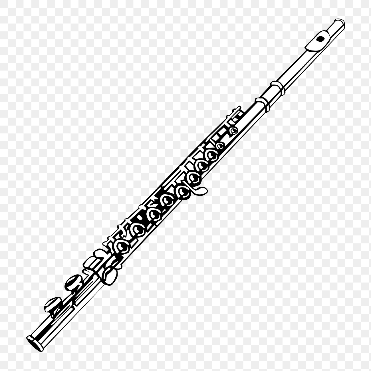 Flute png sticker, musical instrument