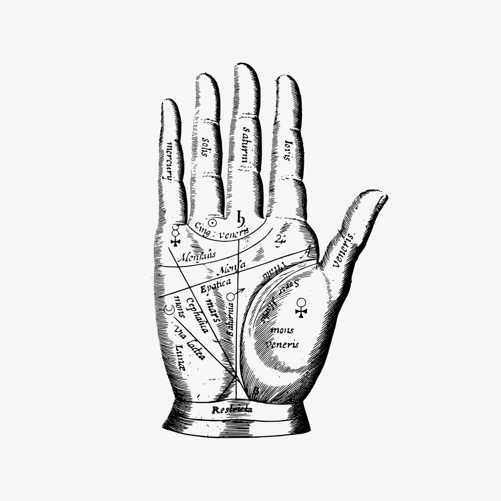 Fortune teller hand clipart, drawing