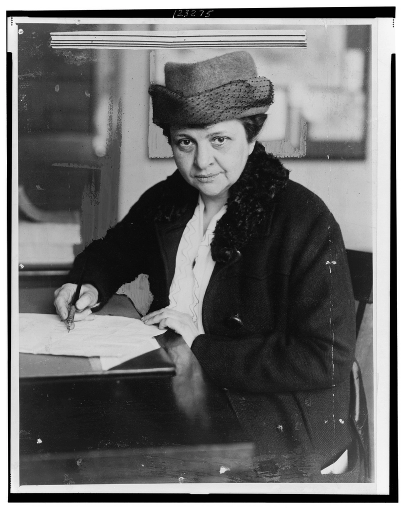 Frances Perkins, half-length portrait, facing