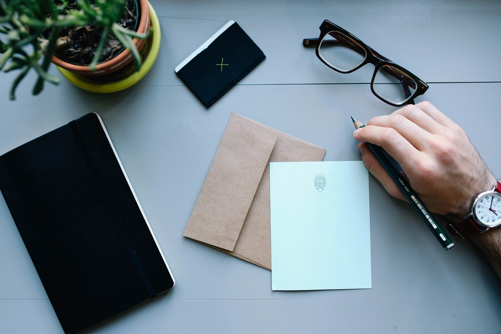Free workspace flat lay image