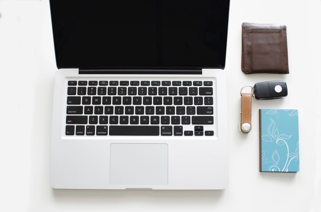 Free workspace flat lay laptop