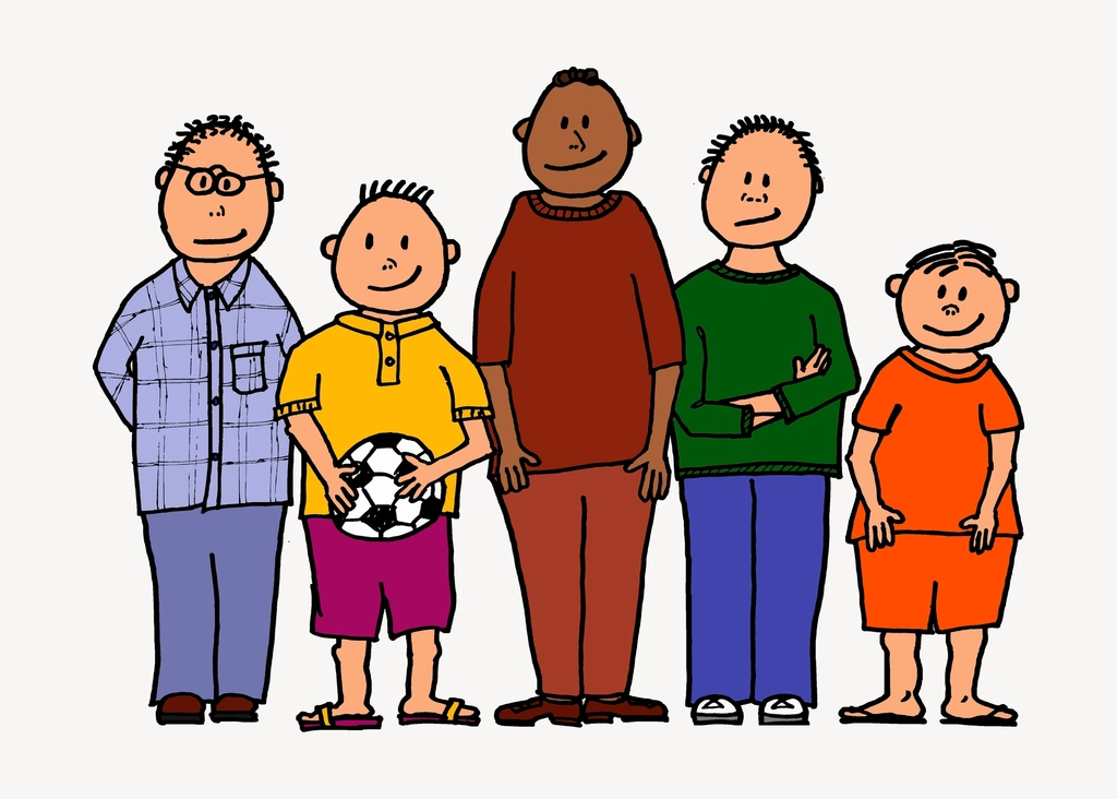 Friends clipart, cartoon character illustration