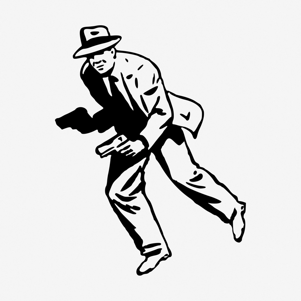 Gangster cartoon character vintage illustration