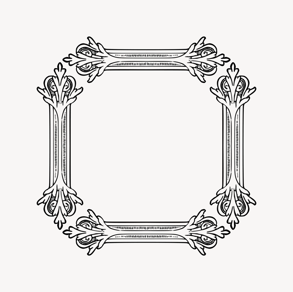 Garland frame clipart, drawing illustration