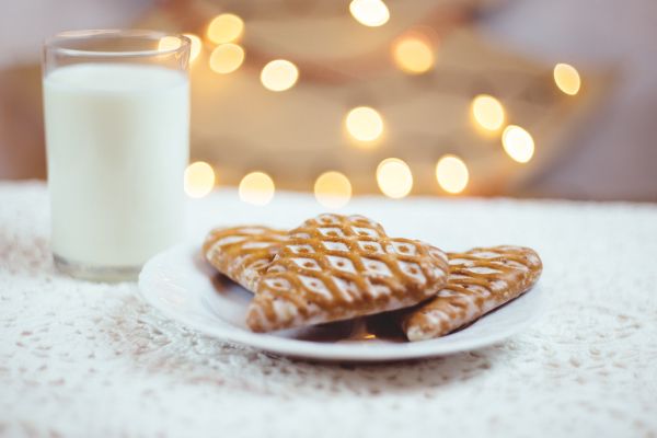 Gingerbread cookies and milk
