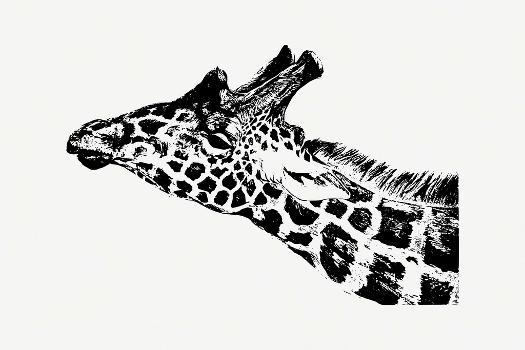 Giraffe sticker, vintage animal, wildlife
