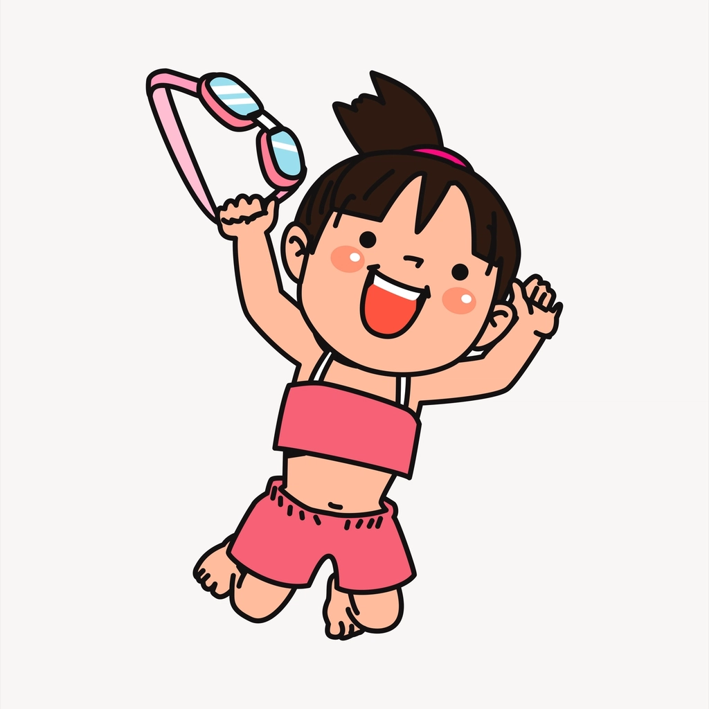 Girl clipart, cartoon character illustration