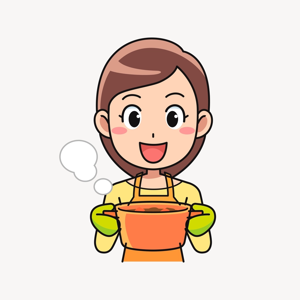 Girl cooking clipart, cartoon character