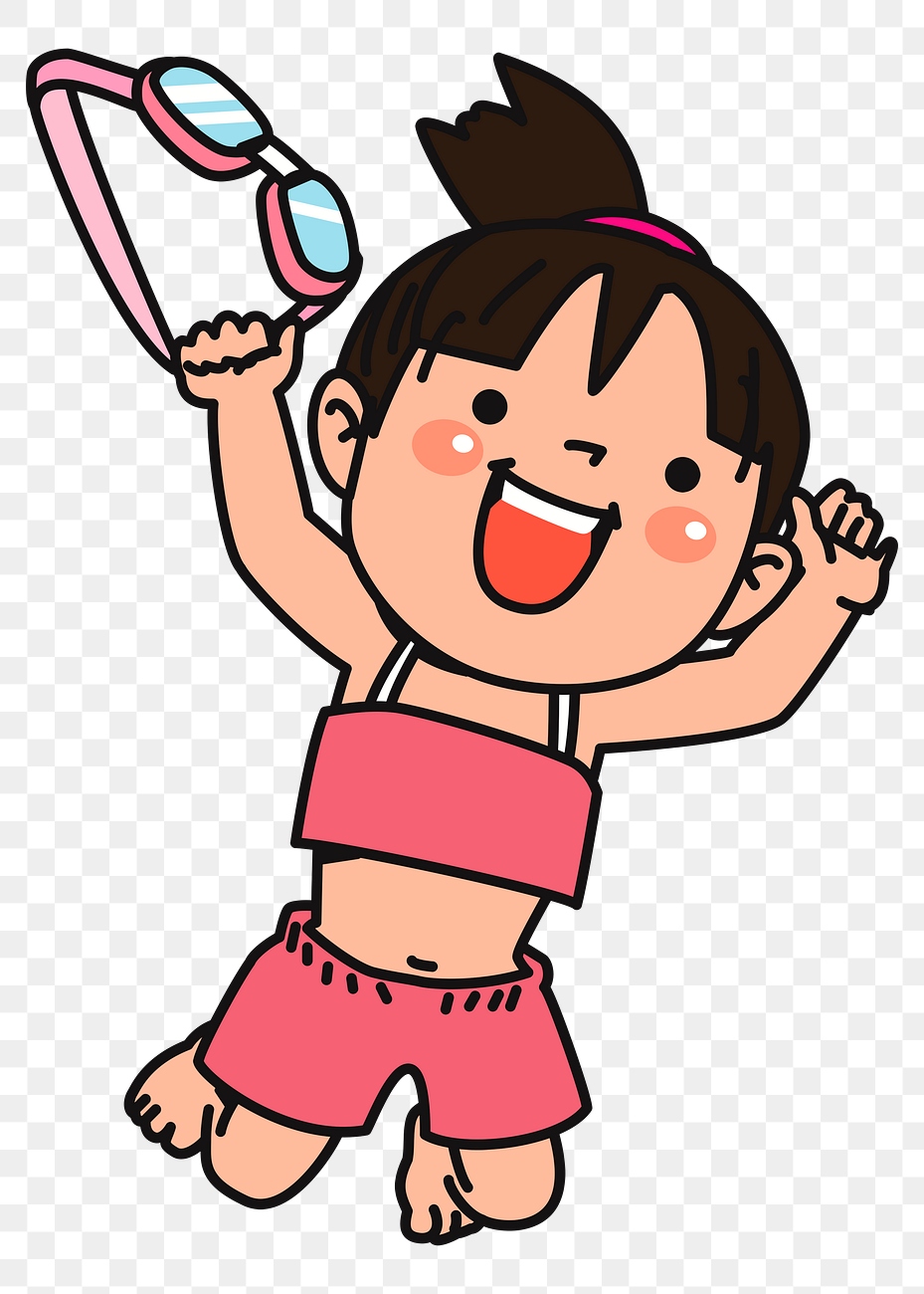 Girl png sticker cartoon character