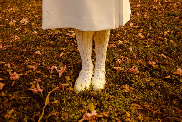 Girl Standing on Lawn