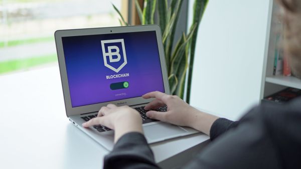 Girl using a blockchain platform