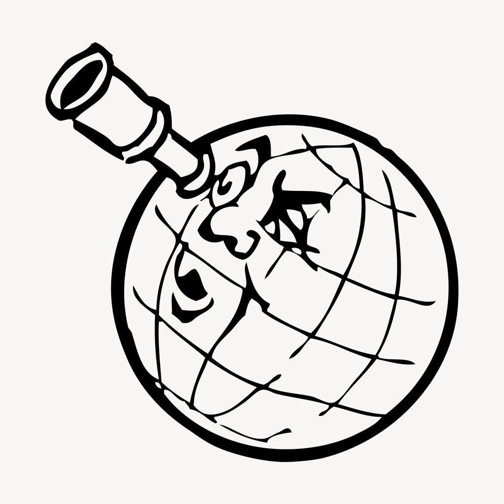 Globe cartoon hand drawn clipart