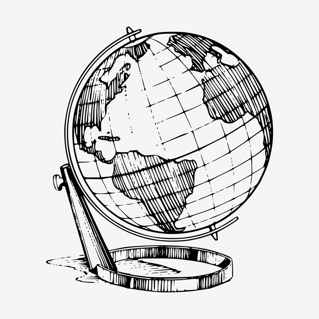 Globe hand drawn illustration