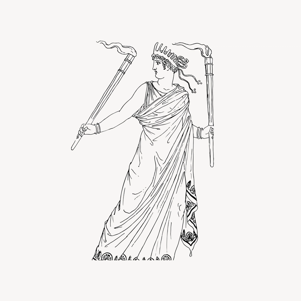 Greek woman clipart, drawing illustration