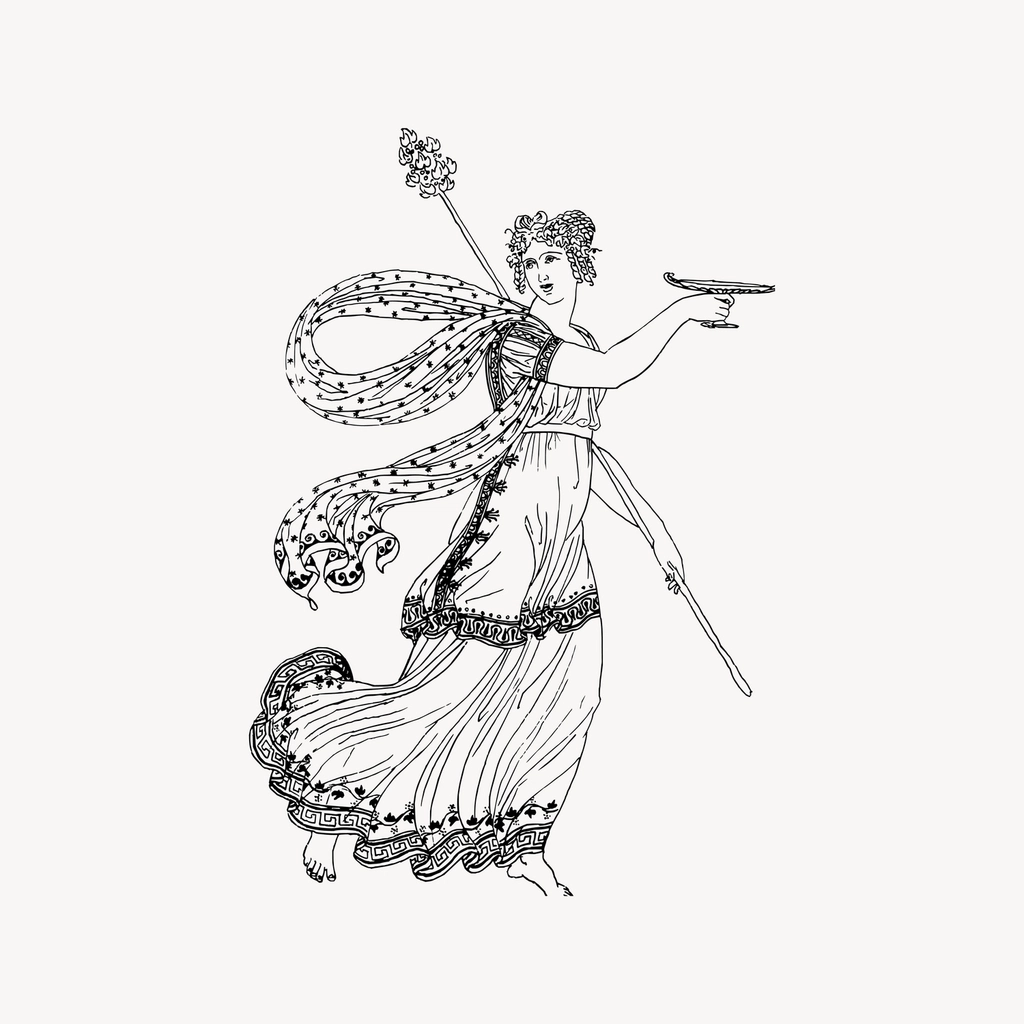Greek woman clipart, drawing illustration