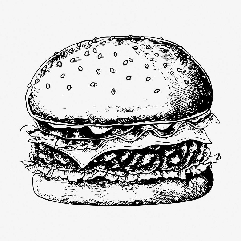 Hamburger hand drawn illustration