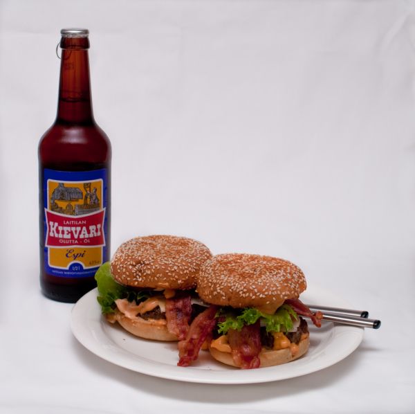 Hamburgers and beer