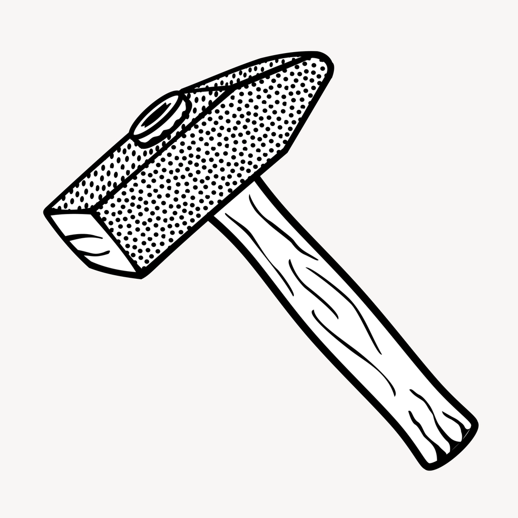 Hammer clipart, drawing illustration vector
