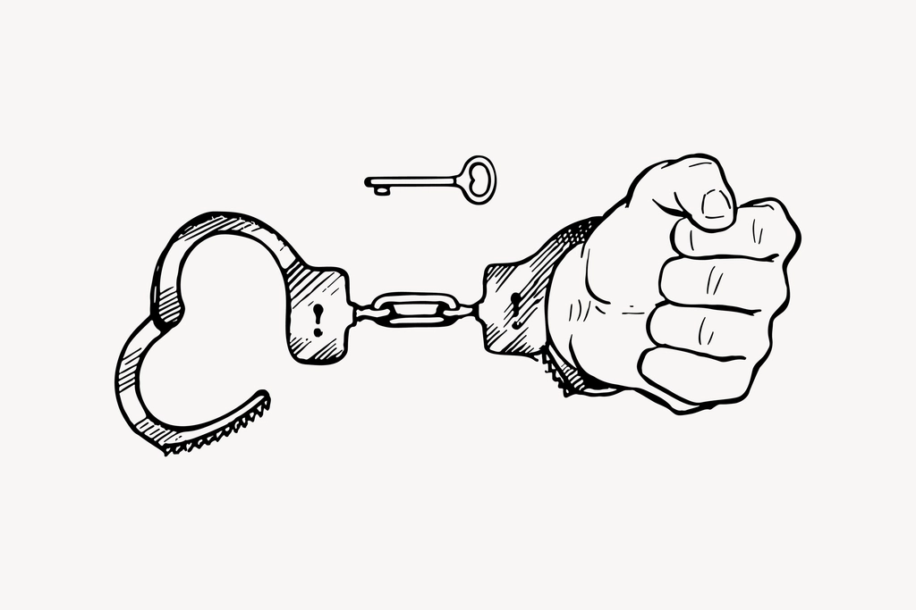 Handcuffs clipart, drawing illustration vector