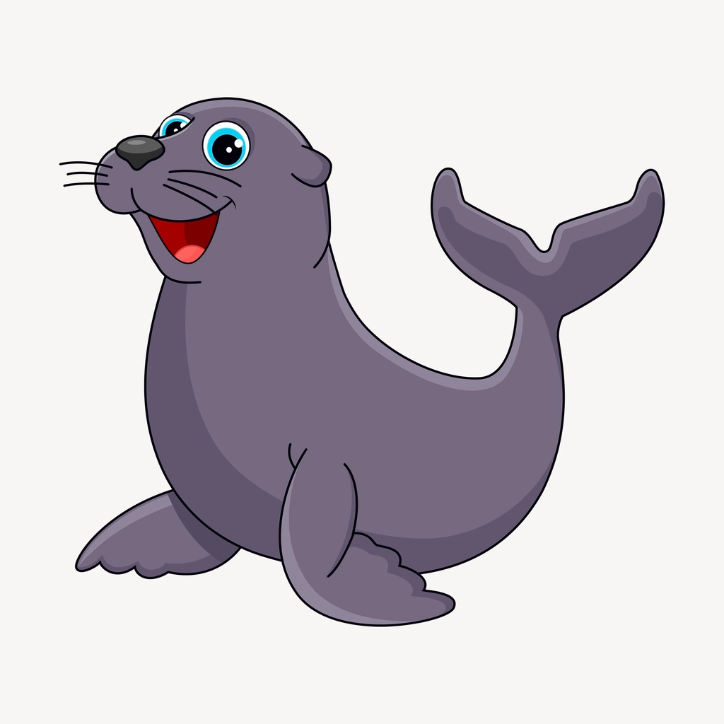 Happy sea lion clipart, animal