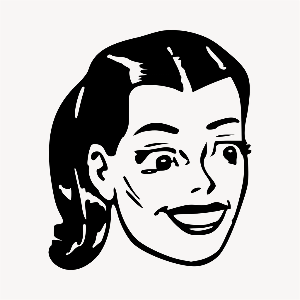 Happy woman clipart, cartoon character
