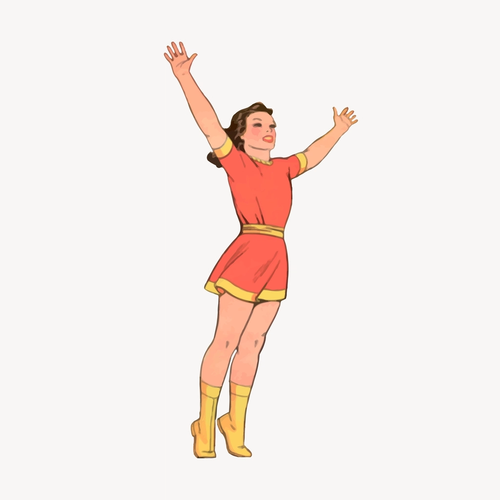 Happy woman clipart, cartoon character