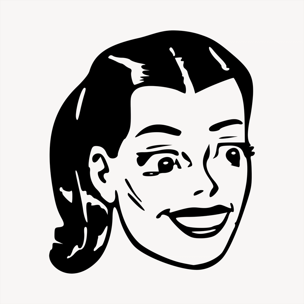 Happy woman clipart, cartoon character