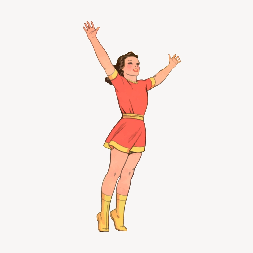Happy woman clipart, cartoon character