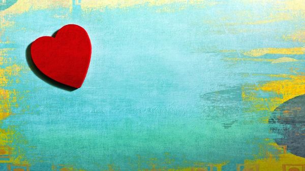 heart and green backdrop
