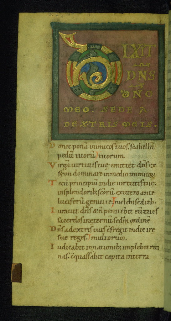 Helmarshausen Psalter, Initial D (Dixit dominus), Walters Manuscript W.10, fol. 88v