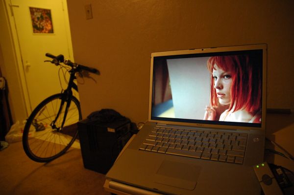 Her Response, video on Hulu.com, MacOS laptop, bike, Flash drive, San Mateo, California, USA
