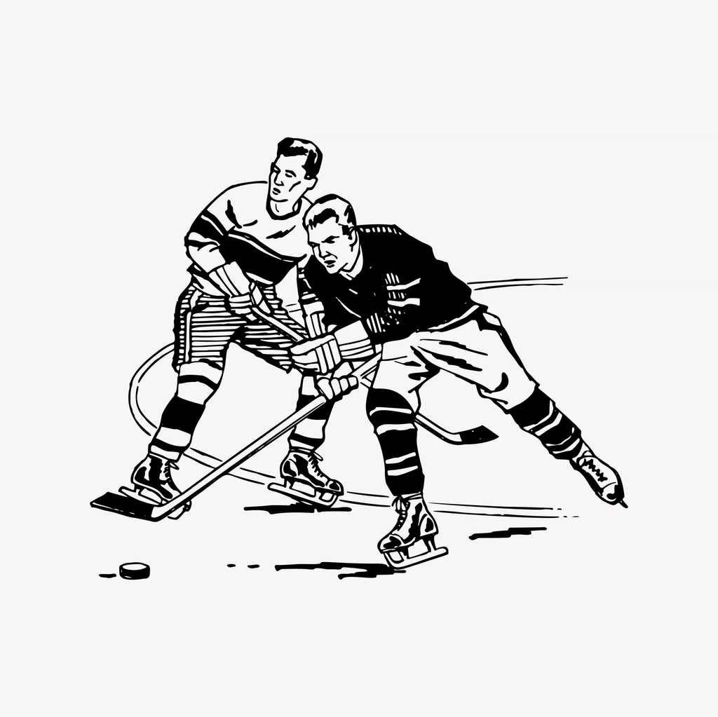 Hockey clipart, drawing illustration vector