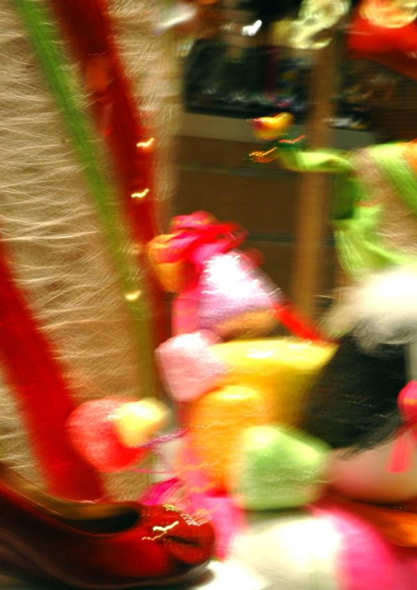 Holiday delights, sugarplums, display, abstract, University Village, mid-range upscale shopping center, Seattle, Washington, USA