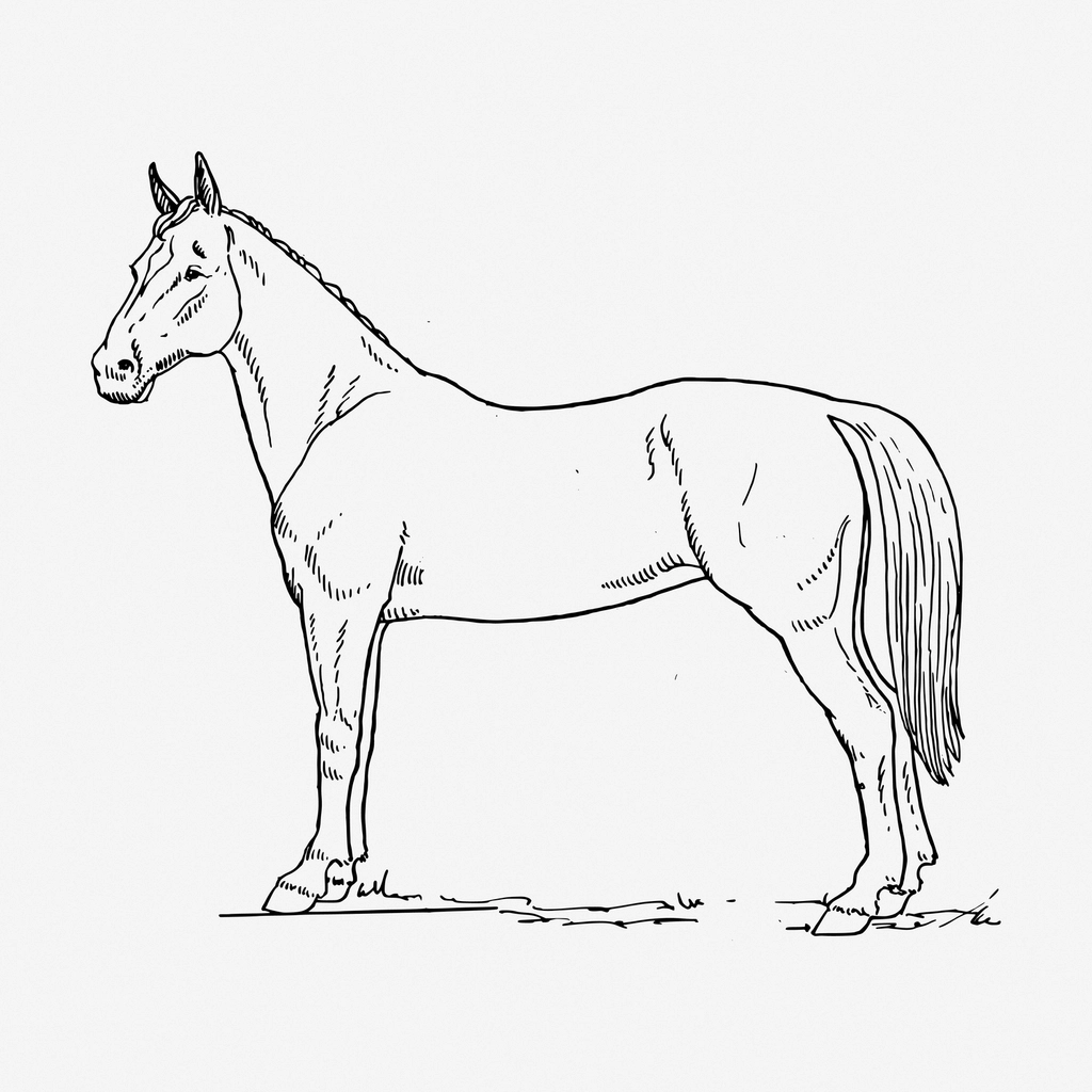 Horse hand drawn illustration