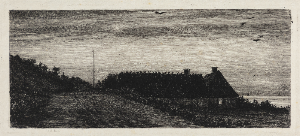 Houses by the Beach. Summer Night