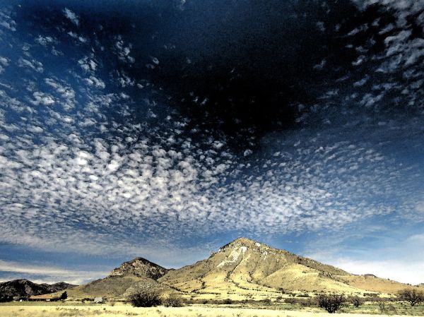 HUACHUCA MTS, Montezuma Pass (3-22-2020) -05 bob thompson peak - PHOTOSHOP WATERCOLOR