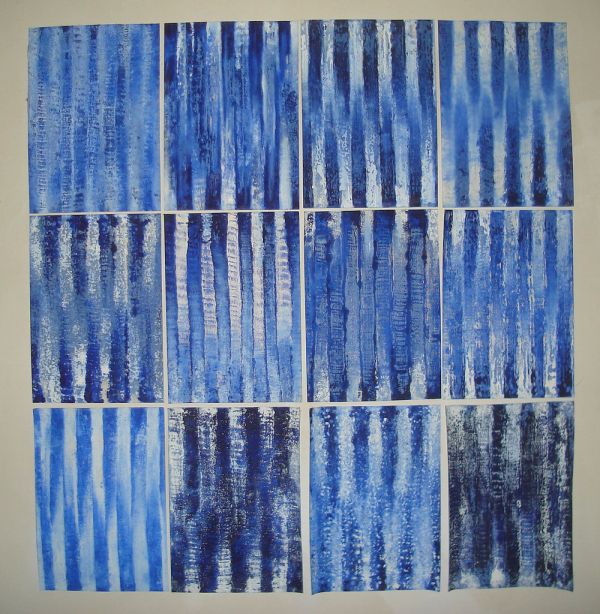 Huile bleu outremer sur papier, 2006 - 2007
