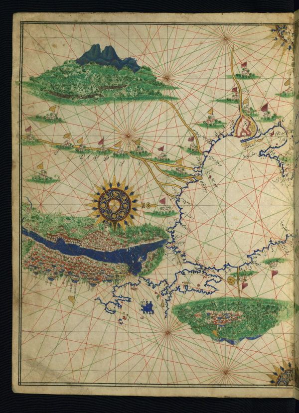 Illuminated Manuscript, Maritime atlas, Walters Art Museum Ms. W.660, fol.9a