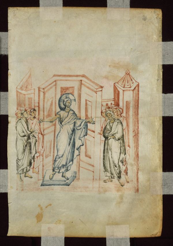 Illustrations from a Gospel Book, Christ appearing to his disciples after the Resurrection, Walters Manuscript W.530.F-G, fol. W.530.Gv