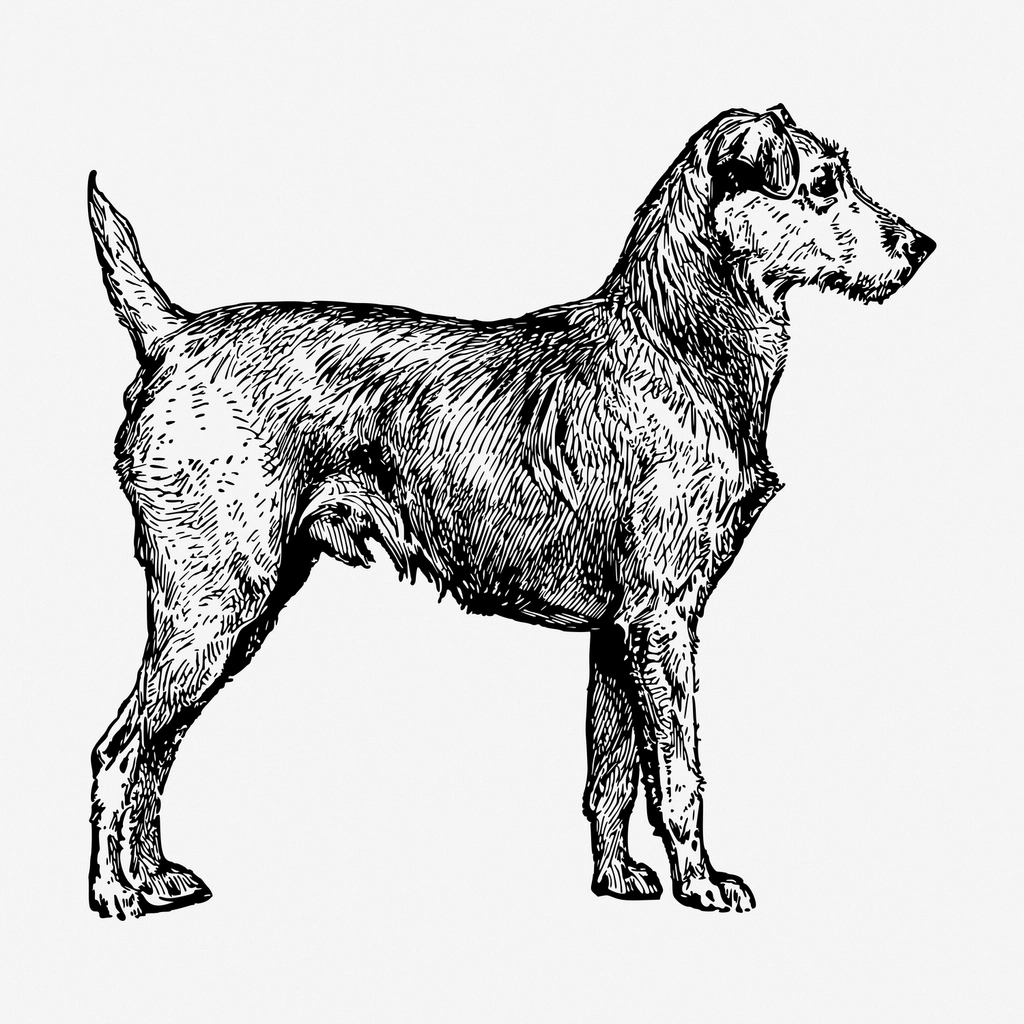 Irish Terrier dog hand drawn