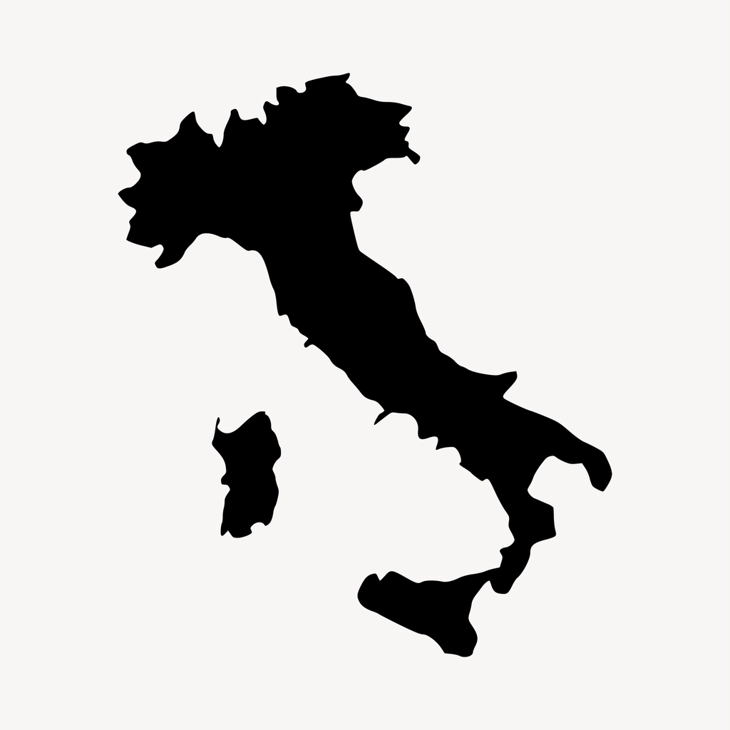 Italy map clipart, drawing illustration