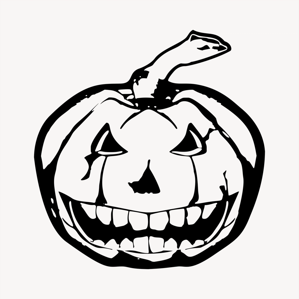 Jack'o'lantern clipart, vintage hand drawn